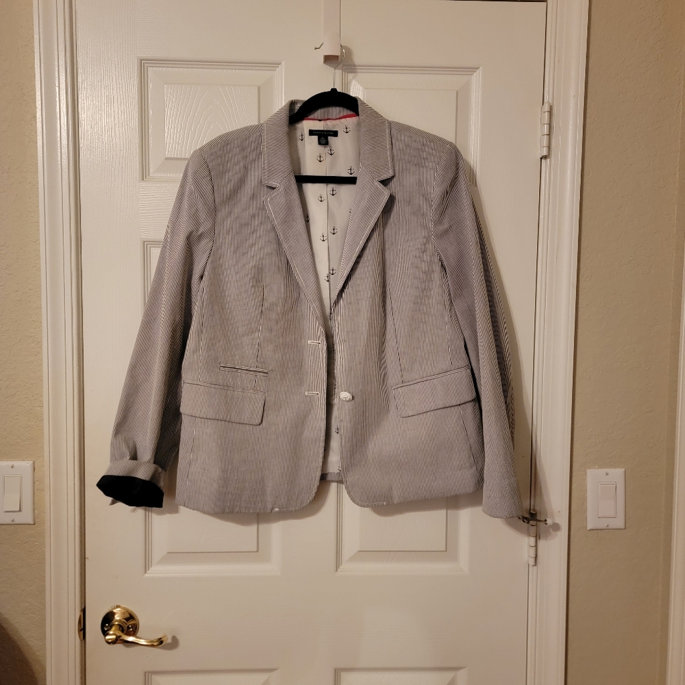 Tommy Hilfiger Seersucker Blazer Sz 16